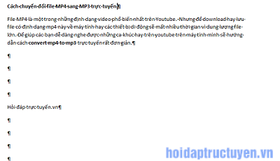 Cách xoá khoảng trắng trong word