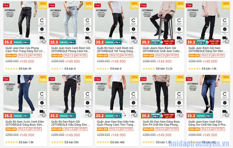 Mua quần Jean Nam trên Shopee thì chọn Shop cho rẻ ạ 