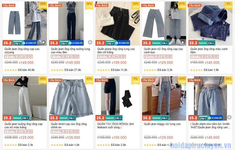 Xin địa chỉ bán quần Jean Nữ giá rẻ, uy tín trên Shopee 