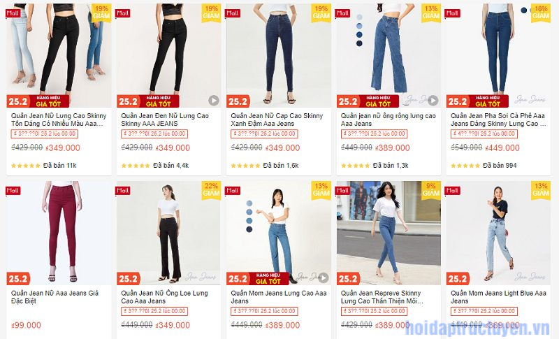 Xin địa chỉ bán quần Jean Nữ giá rẻ, uy tín trên Shopee