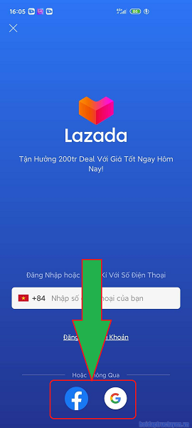 Đăng nhập Lazada