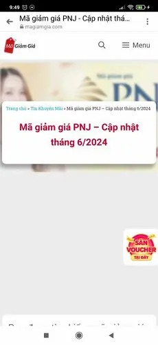 Lấy mã giảm giá PNJ