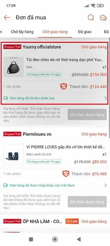 hủy đơn hàng Shopee khi đang giao